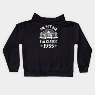 67 Year Old Vintage 1955 Classic Car 67th Birthday Gifts Kids Hoodie
